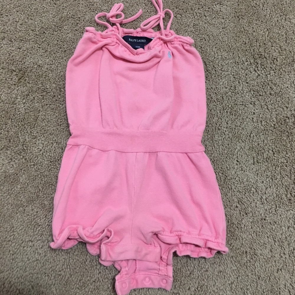 Ralph Laurent pink romper 12M